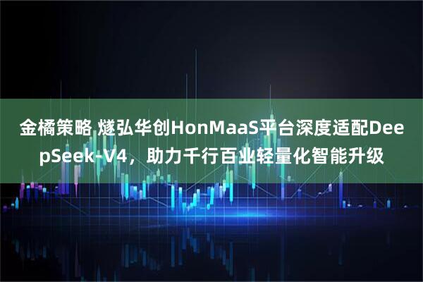 金橘策略 燧弘华创HonMaaS平台深度适配DeepSeek-V4，助力千行百业轻量化智能升级